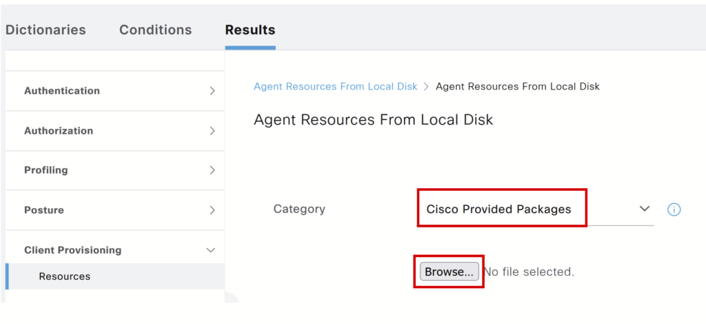 Cisco ISE Client provisioning Resources 2