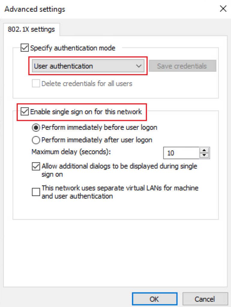 windows dot 1x authentication