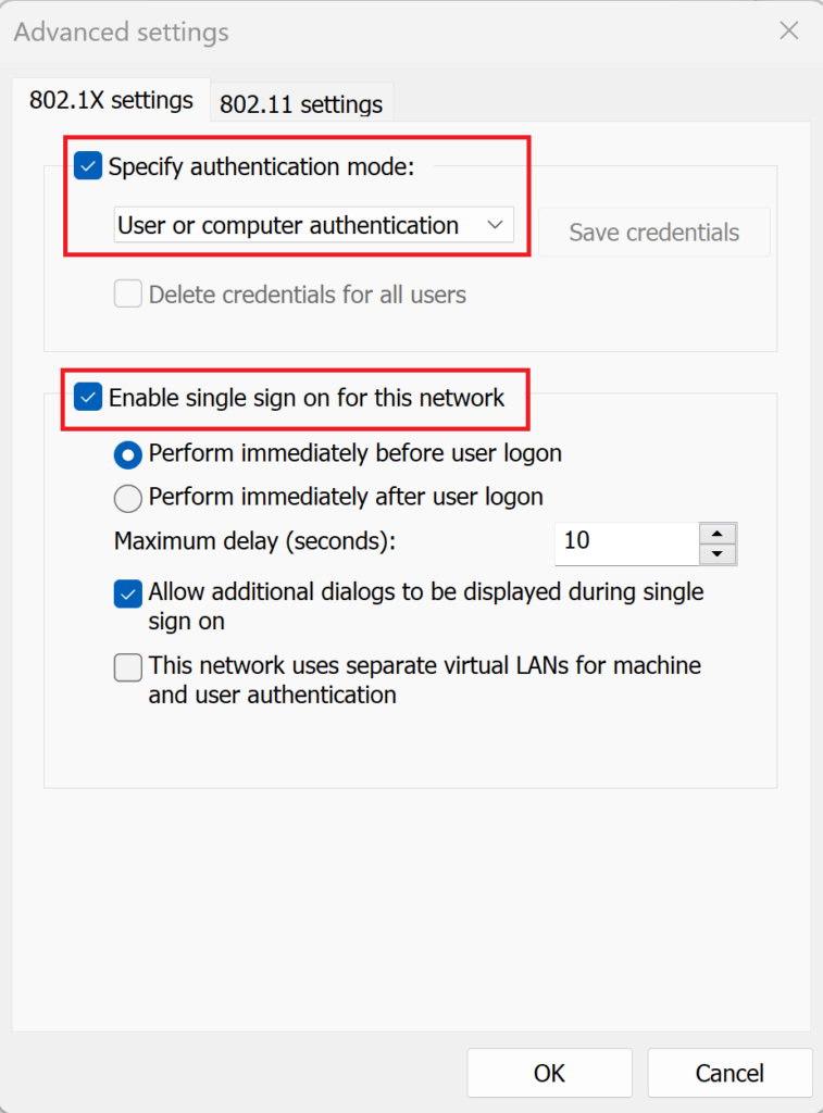 windows dot 1x authenticate user or computer authentication wireless