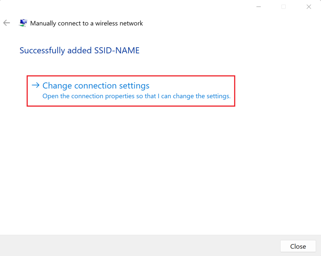 wireless SSID change setting.