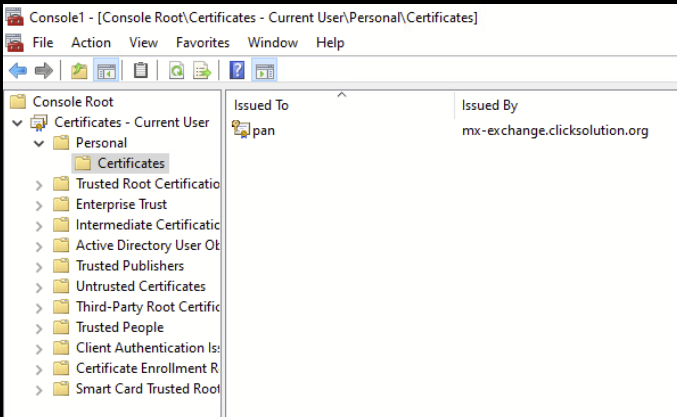 MMC certificate verification user