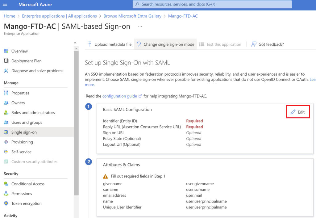 Cisco FTD AnyConnect Azure SAML 1