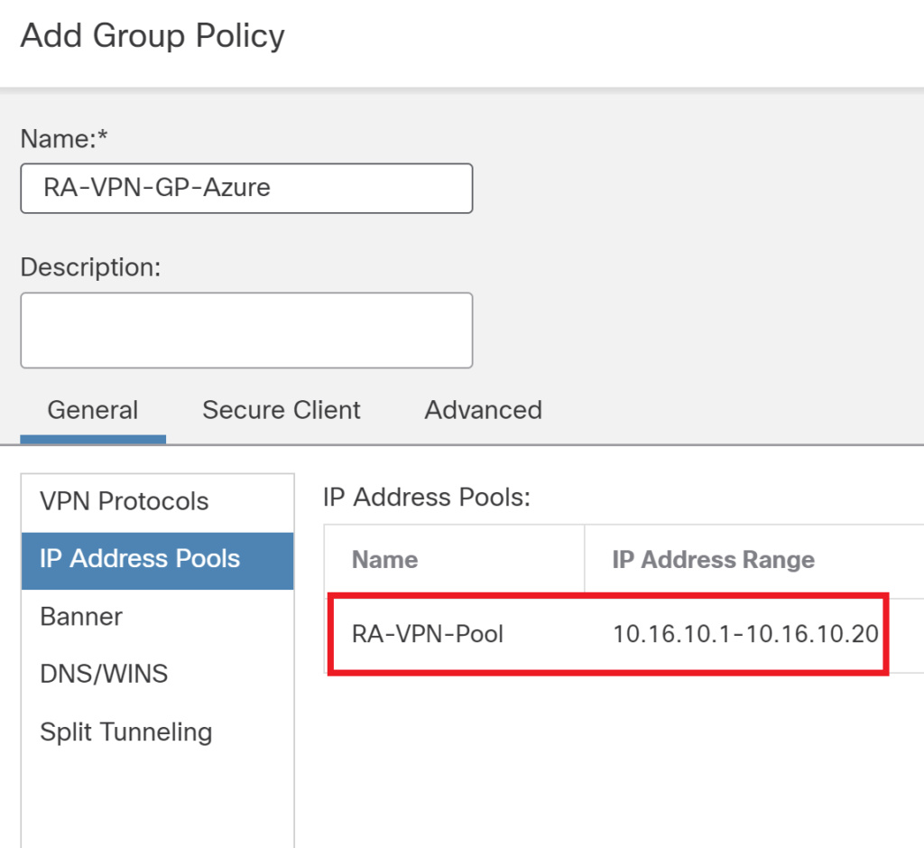 select ipv4 pool