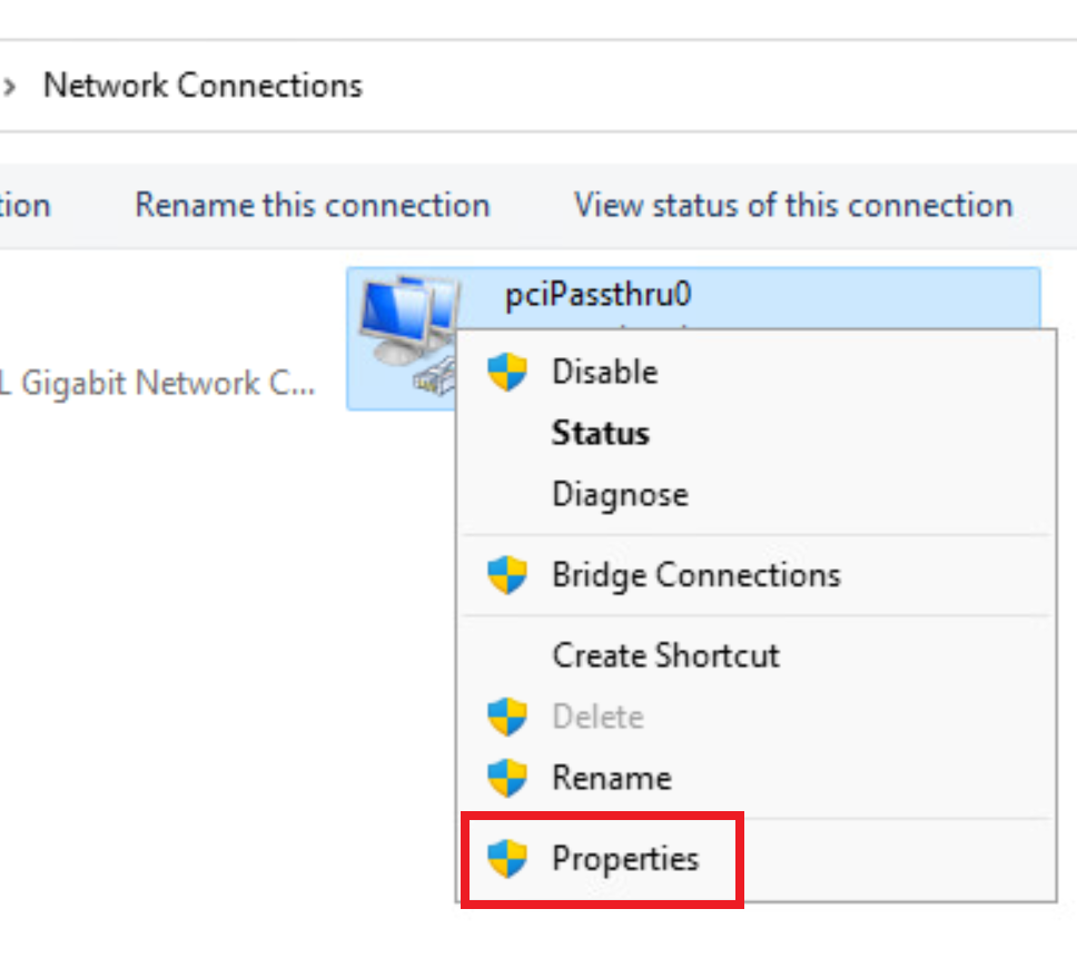 wired nic properties verification