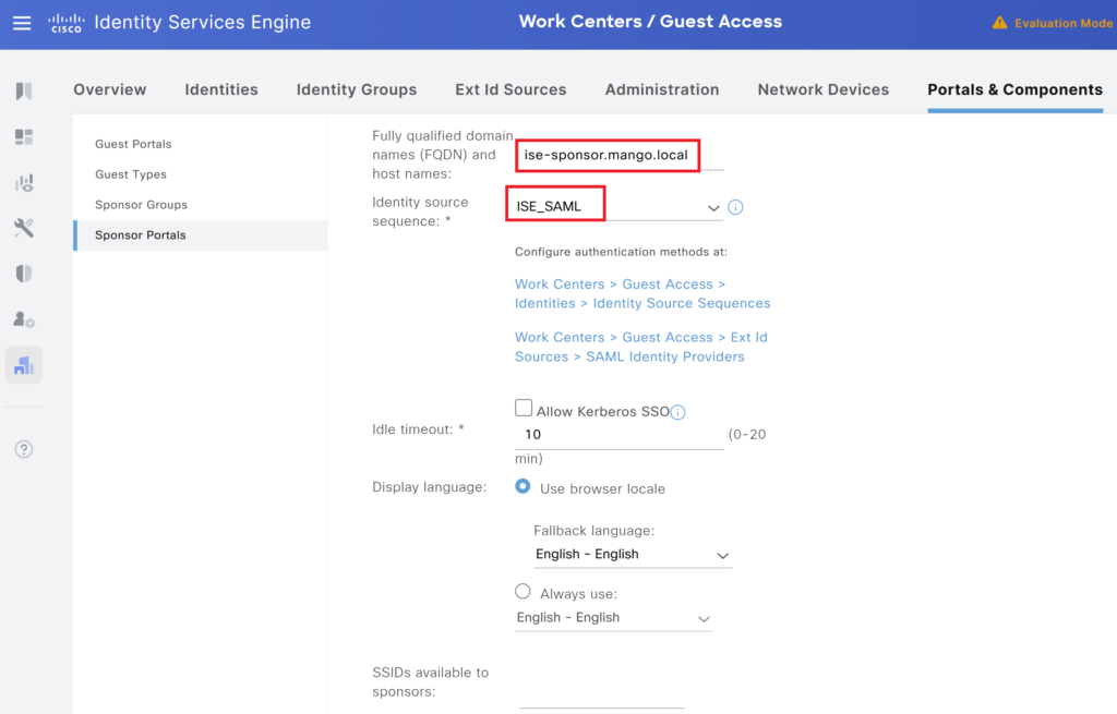 Sponsor Portal Configuration 