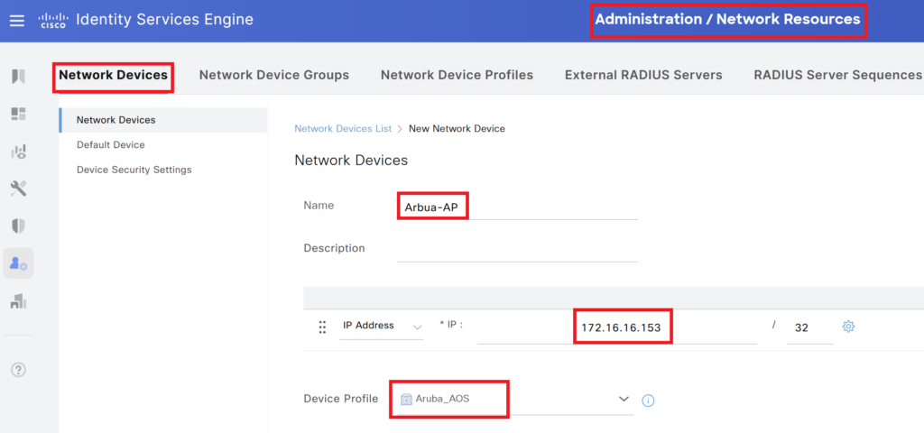 Added network device on ISE